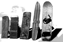 old-snowboards